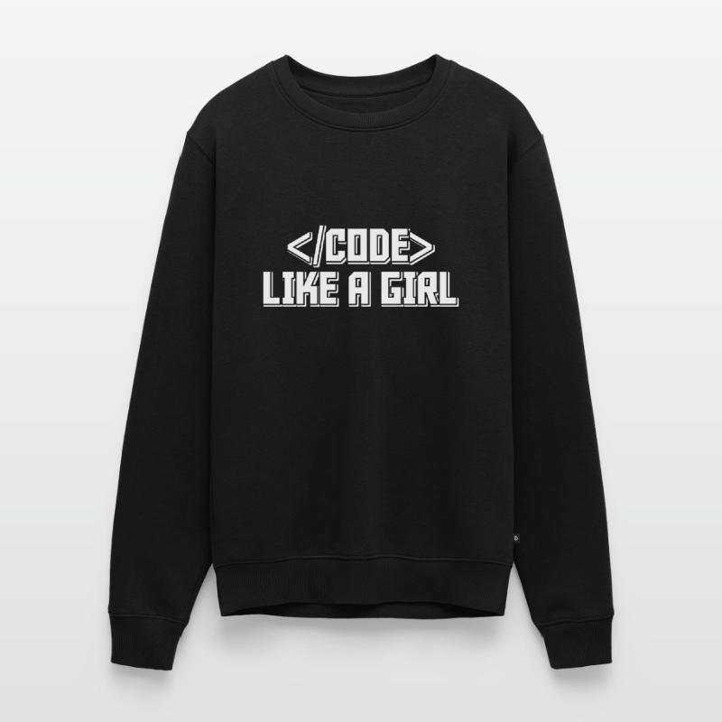 Code Like A Girl Coder Programmer Software Develop Männer Premium Bio Pullover