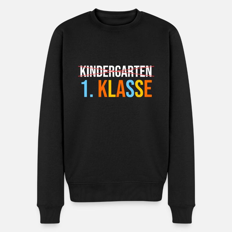 Erste Klasse Einschulung Erstklässler Schulkind - Männer Premium Bio Pullover - Schwarz