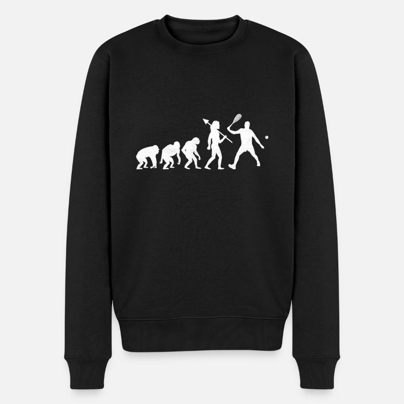 Squash-Spieler Squash-Evolution-Spieler Raquetball S - Männer Premium Bio Pullover - Schwarz