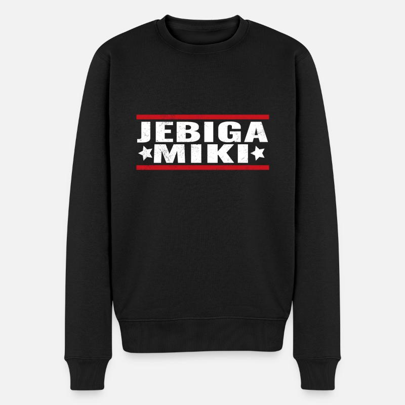 Jebiga Miki Design - Männer Premium Bio Pullover - Schwarz