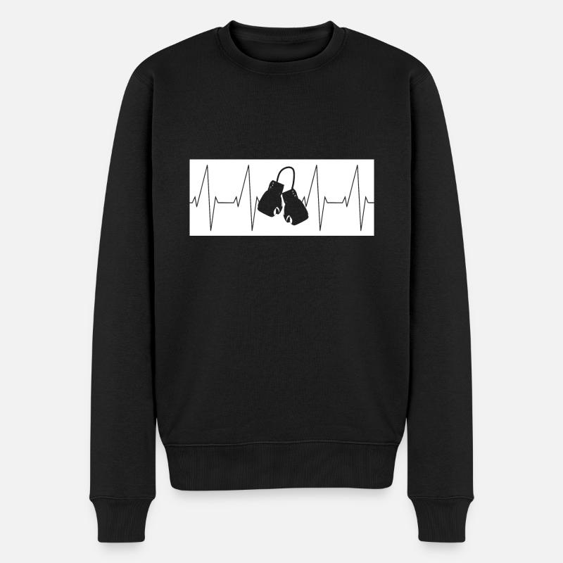 Herzschlag Boxen Kickboxen MMA - Männer Premium Bio Pullover - Schwarz