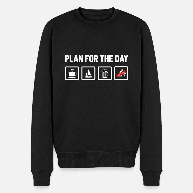 Plan For The Day Sailor Ship Captain Sailing Licen - Männer Premium Bio Pullover - Schwarz