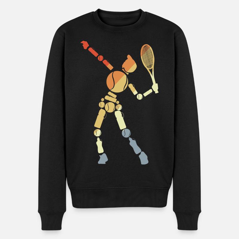 Tennis Junge - Männer Premium Bio Pullover - Schwarz