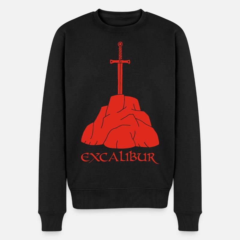 Das Excalibur-Schwert (rot) - Männer Premium Bio Pullover - Schwarz