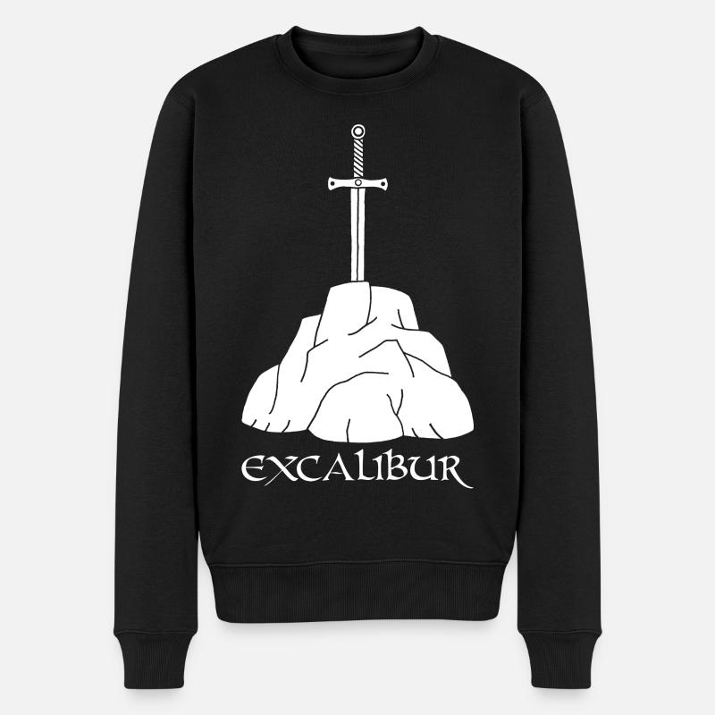 L'épée Excalibur (blanc) - Pull Premium bio Homme - noir