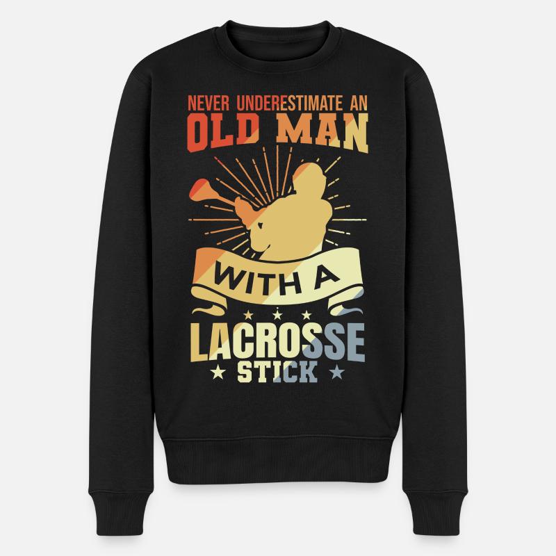 Lacrosse Großvater - Männer Premium Bio Pullover - Schwarz