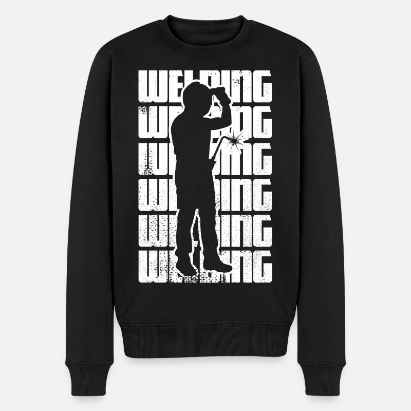 Lustiges Schweißen - Männer Premium Bio Pullover - Schwarz