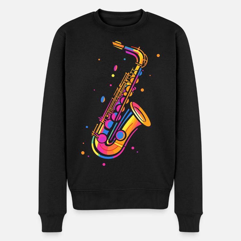Saxophone rétro - Pull Premium bio Homme - noir