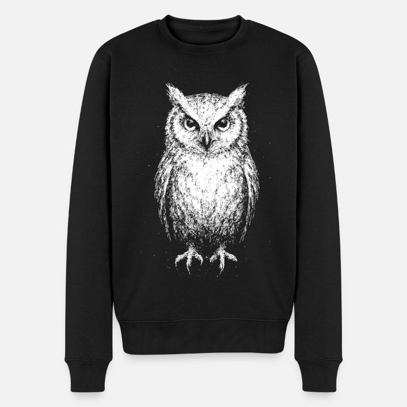Hibou - Pull Premium bio Homme - noir