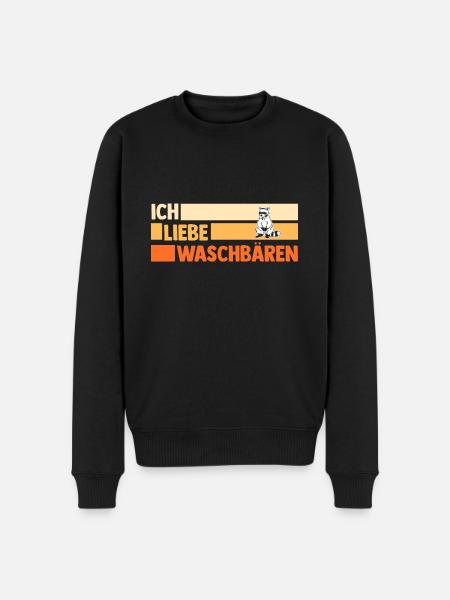 Tiermotiv Waschbär - Männer Premium Bio Pullover - Schwarz
