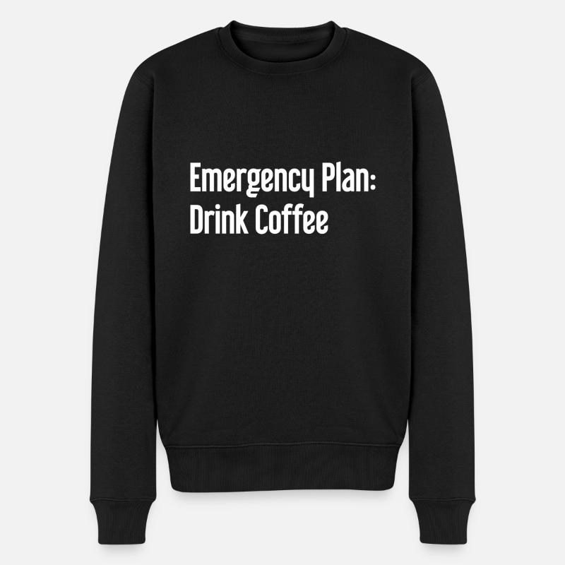 Coffee Contingency Plan - Men's Premium Organic Jumper - black