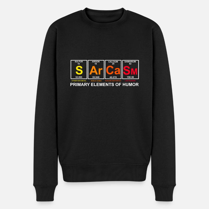 Sarkasmus Elemente Lustig Chemie - Männer Premium Bio Pullover - Schwarz