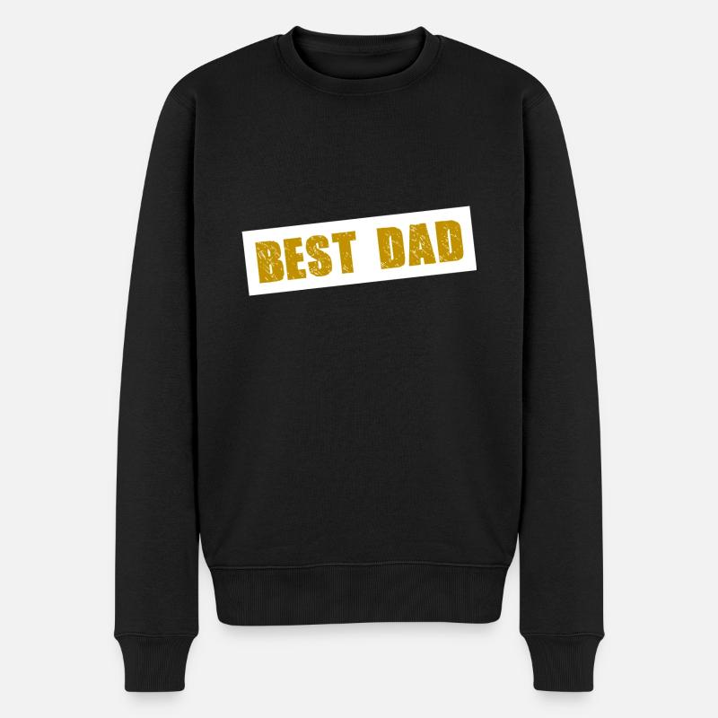 No.1 BEST DAD T-Shirt - Männer Premium Bio Pullover - Schwarz
