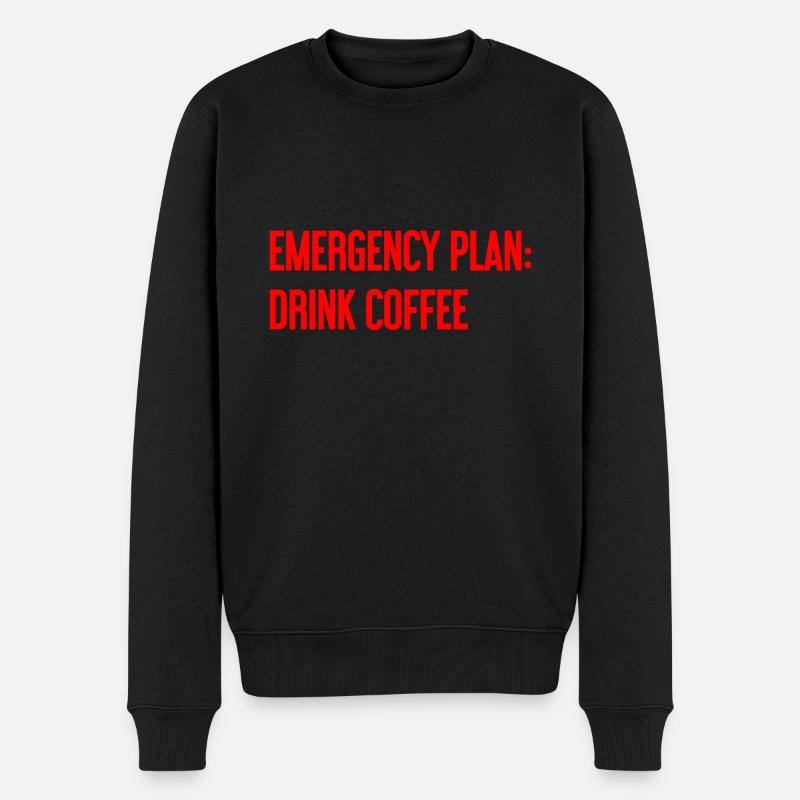 Coffee Contingency Plan - Men's Premium Organic Jumper - black