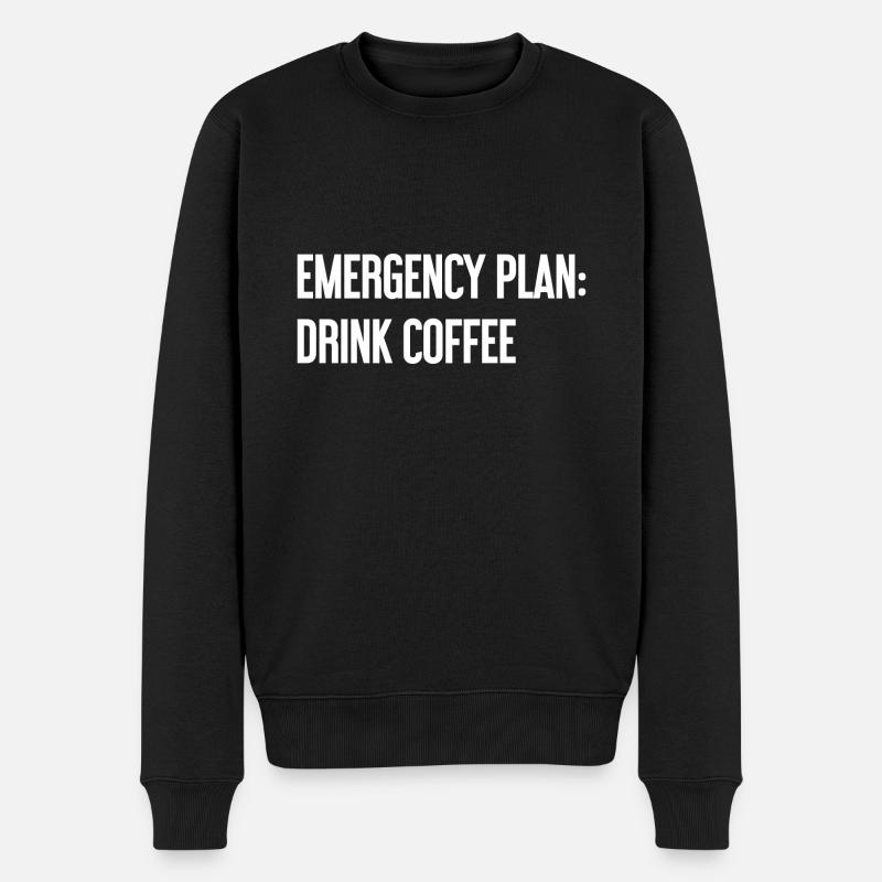 Coffee Contingency Plan - Men's Premium Organic Jumper - black