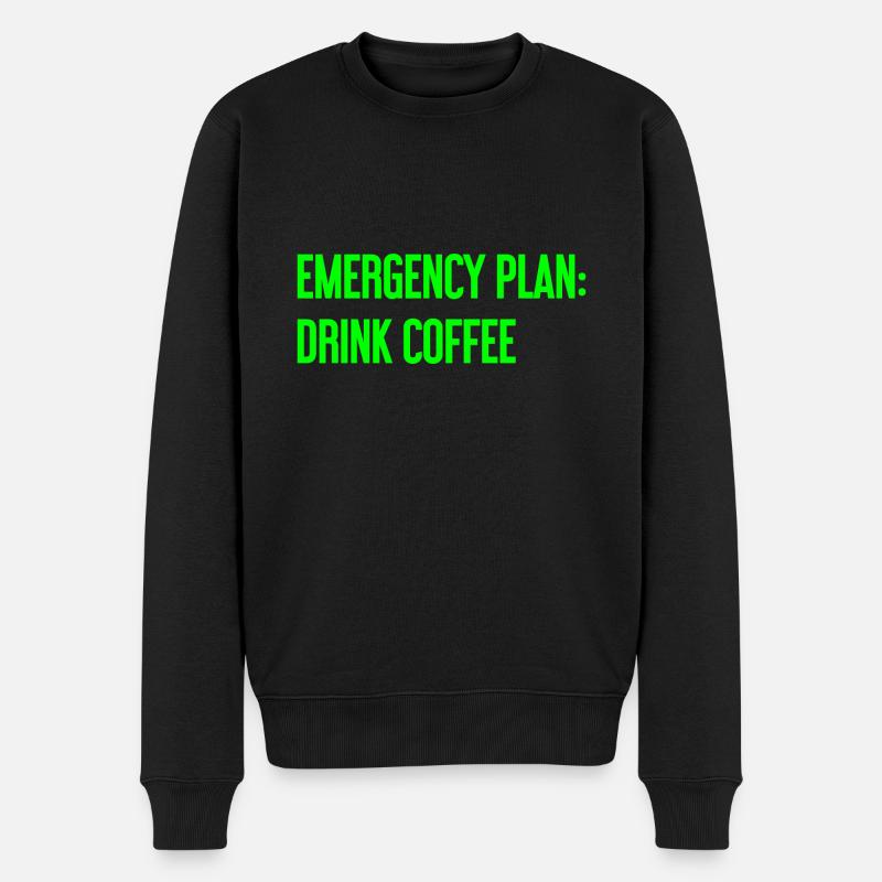 Coffee Contingency Plan - Men's Premium Organic Jumper - black