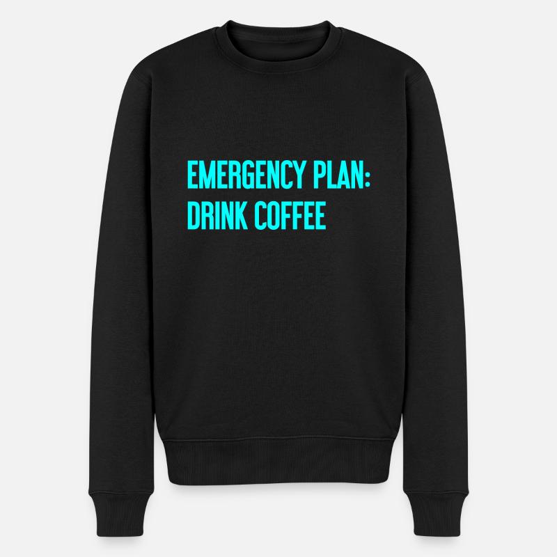 Coffee Contingency Plan - Men's Premium Organic Jumper - black