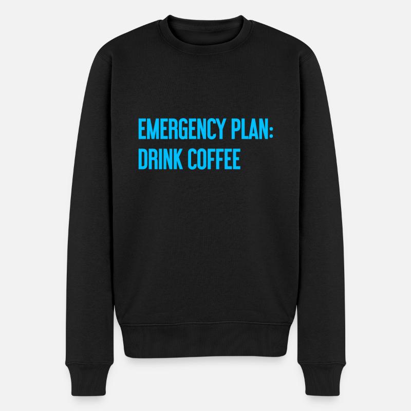 Kaffee-Notfallplan - Männer Premium Bio Pullover - Schwarz