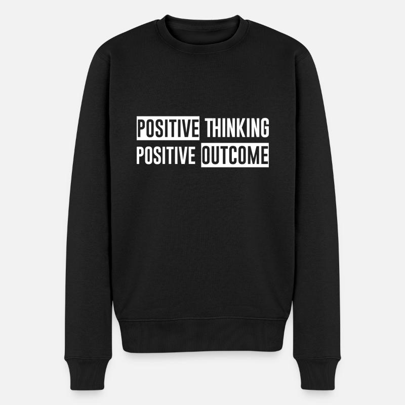 Positive Thinking Positive Outcome - Männer Premium Bio Pullover - Schwarz