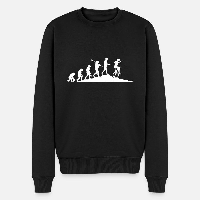 Evolution Einradfahrer - Männer Premium Bio Pullover - Schwarz