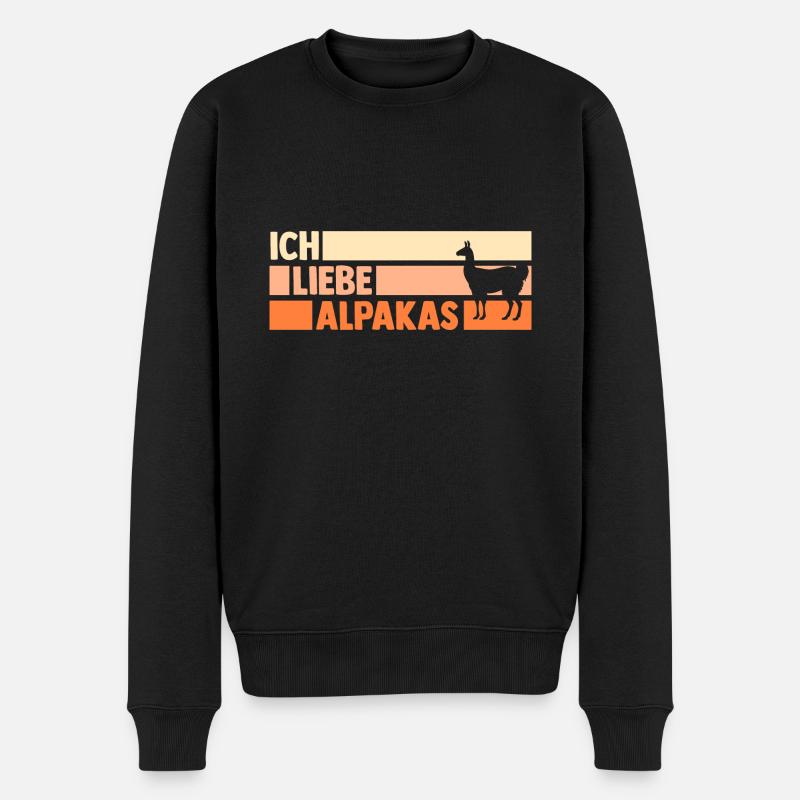 Alpaka - Männer Premium Bio Pullover - Schwarz