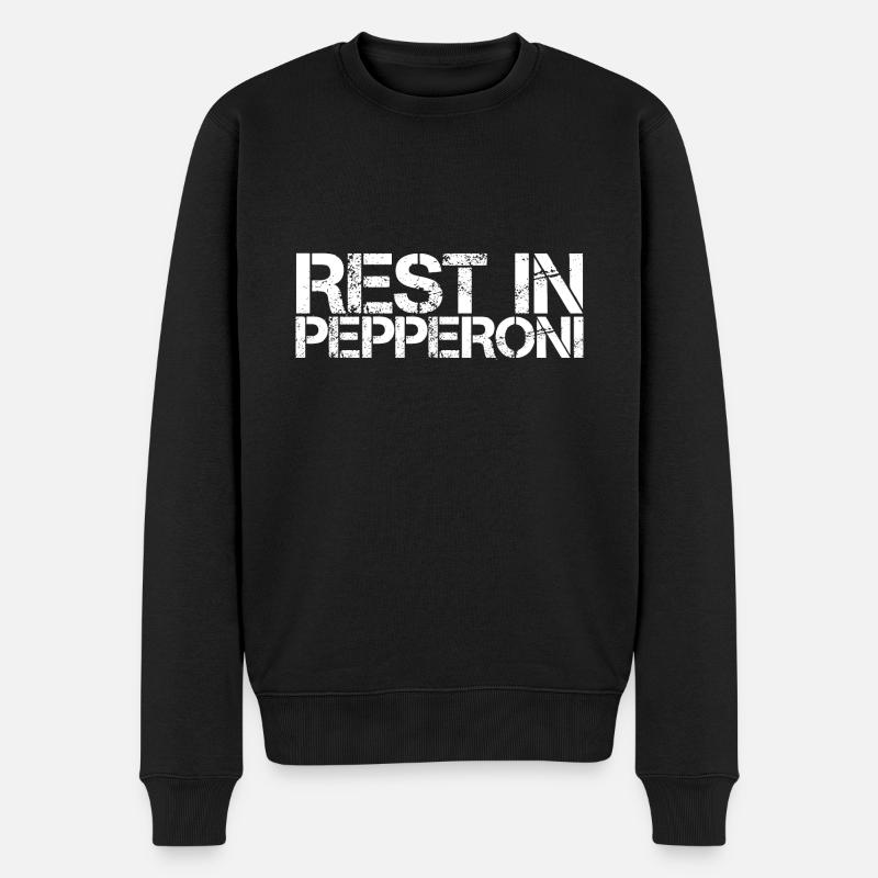 Rest In Pepperoni 3 - Männer Premium Bio Pullover - Schwarz