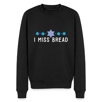 Funny Jewish Kosher Passover I Miss Bread No - Männer Premium Bio Pullover - Schwarz - Vorne - Nico (187cm)