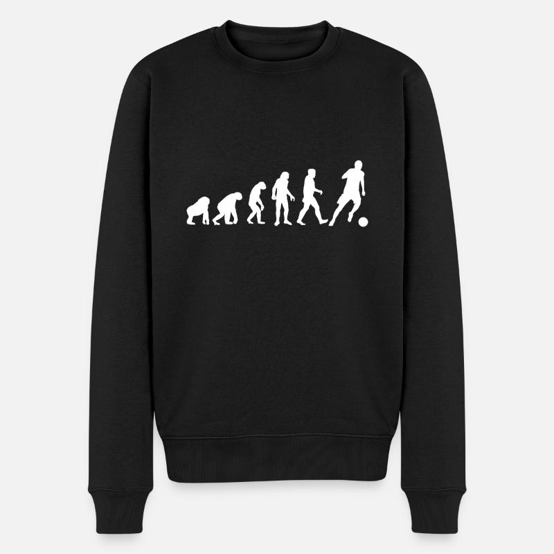 Fußballer Geschenk Evolution Fußball T-Shirt - Männer Premium Bio Pullover - Schwarz