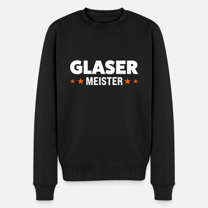 Glaser Meister Glaser Meister Geschenk - Männer Premium Bio Pullover - Schwarz