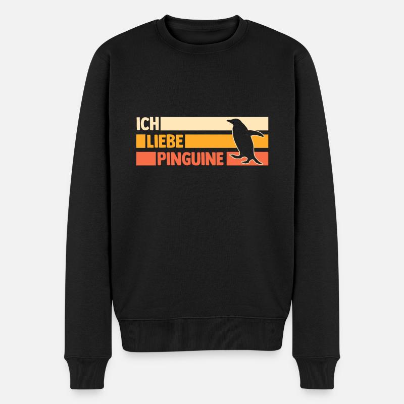 Pinguin - Männer Premium Bio Pullover - Schwarz