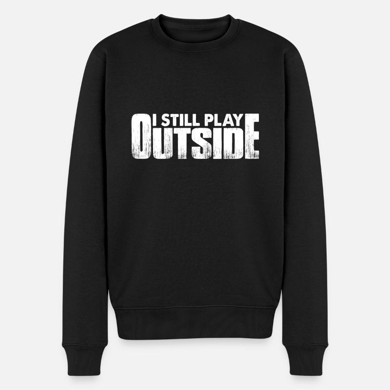 I Still Play Outside 4 - Männer Premium Bio Pullover - Schwarz