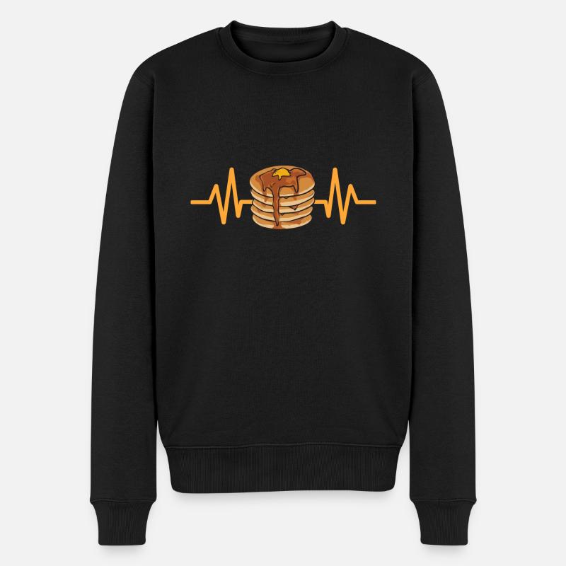 Pancake Frühstück Pfannkuchen - Männer Premium Bio Pullover - Schwarz