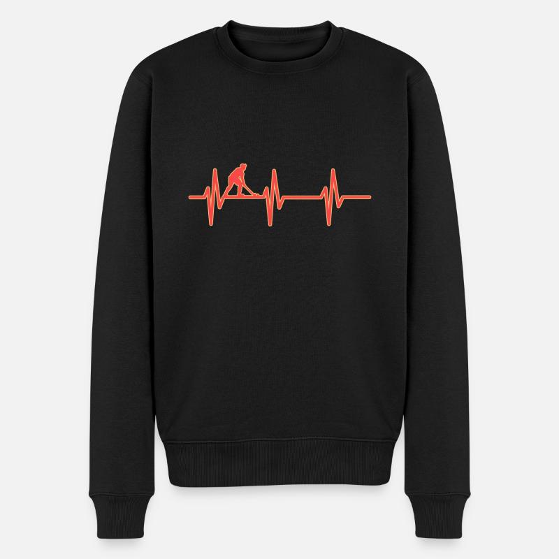 Feldhockey Herzschlag - Männer Premium Bio Pullover - Schwarz