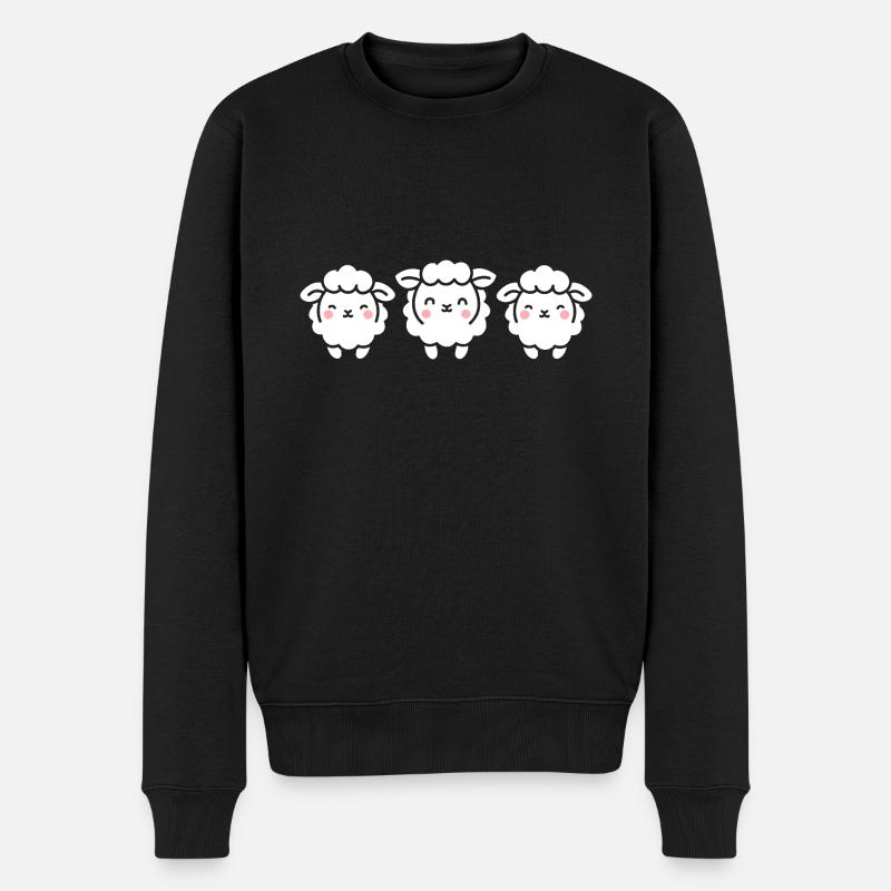 Schaf - Männer Premium Bio Pullover - Schwarz