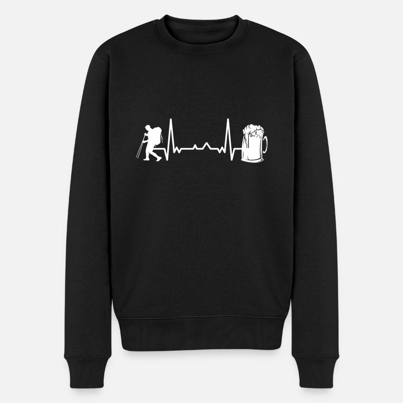 Wandern Trekking Wanderer - Männer Premium Bio Pullover - Schwarz