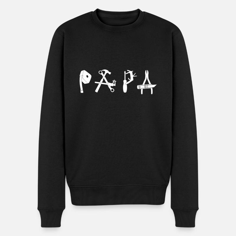 Papa Papa Heimwerker - Männer Premium Bio Pullover - Schwarz