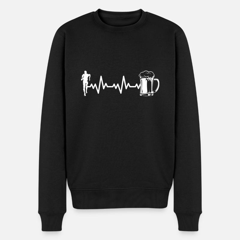 Jogging Running Runner coureur - Pull Premium bio Homme - noir