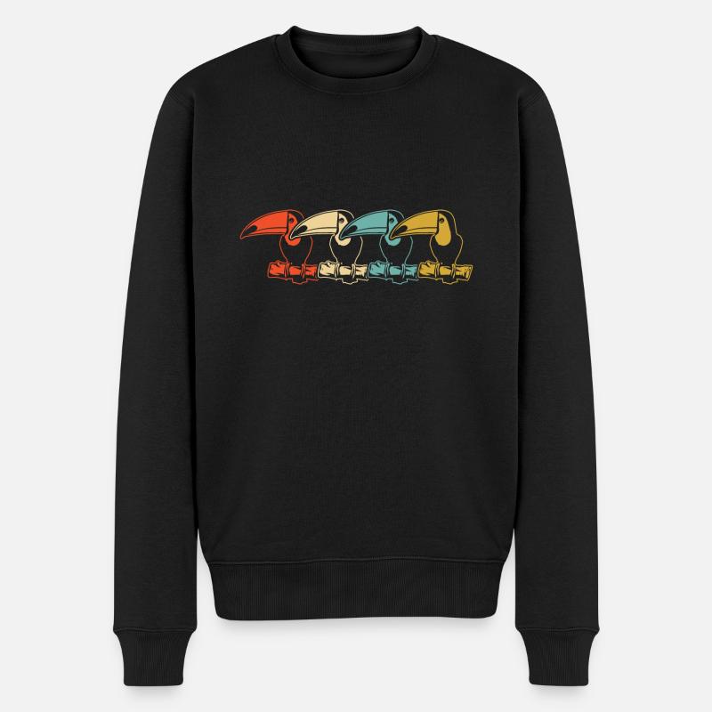 Tukan Vogel Regenwald - Männer Premium Bio Pullover - Schwarz