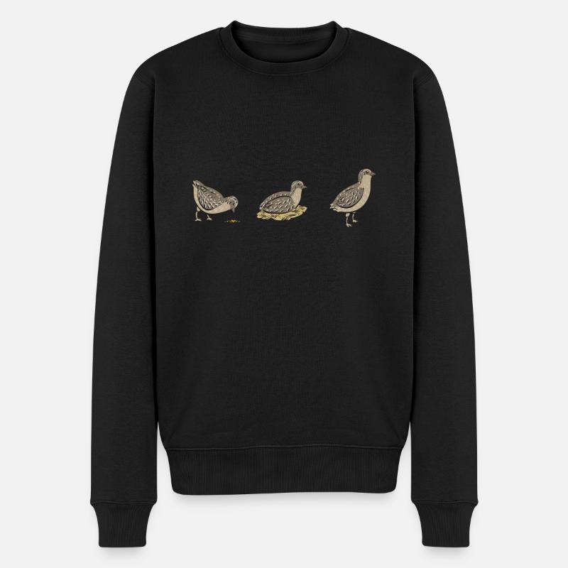Oiseau de caille - Pull Premium bio Homme - noir