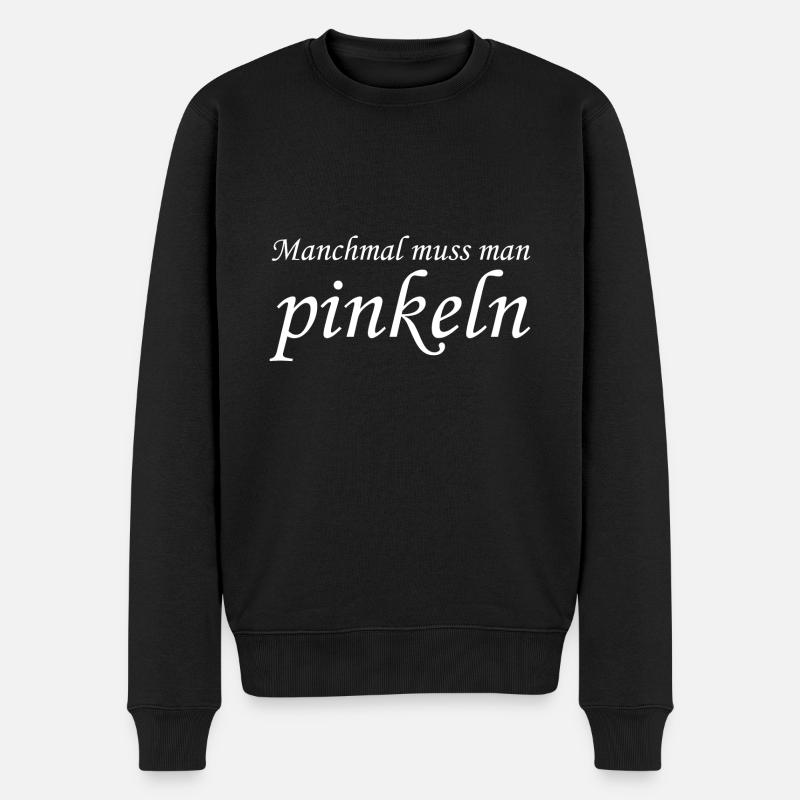 Pinkeln - Männer Premium Bio Pullover - Schwarz
