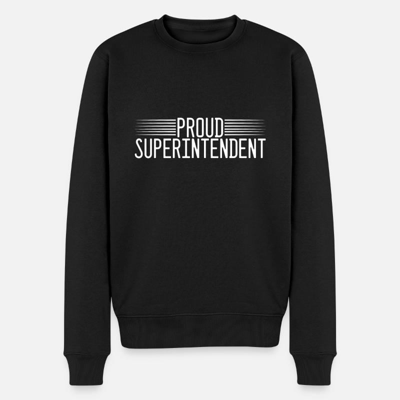 Proud Superintendent - Männer Premium Bio Pullover - Schwarz
