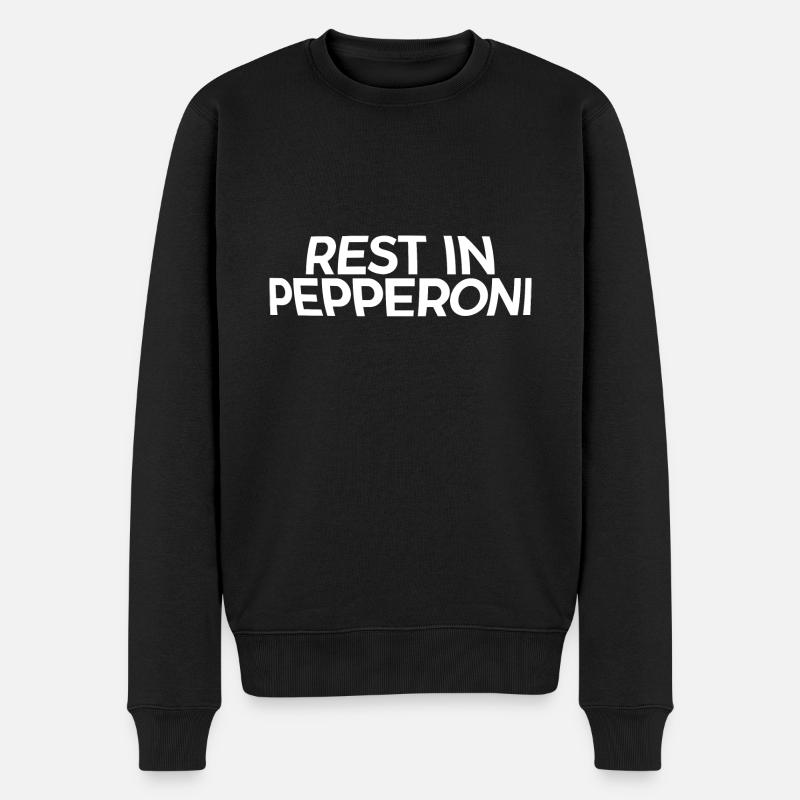 Rest In Pepperoni - Männer Premium Bio Pullover - Schwarz
