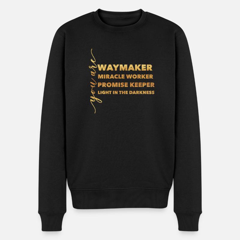 Waymaker & Christliche Kleidung - Männer Premium Bio Pullover - Schwarz