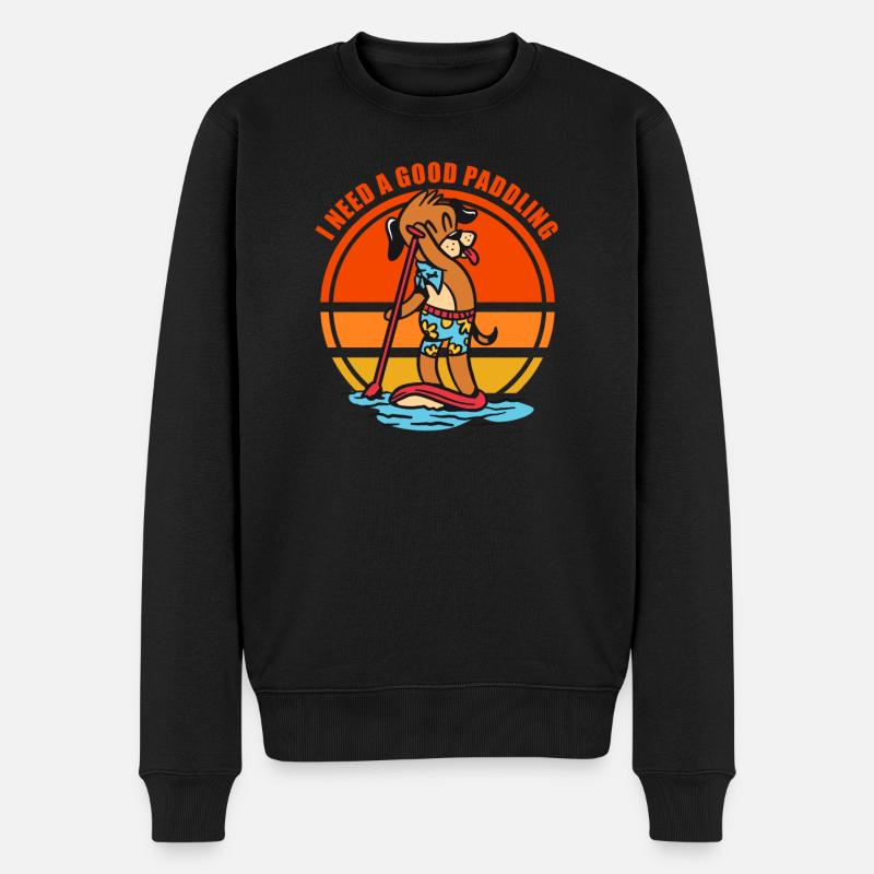 Ich brauche ein gutes Paddeln Stand Up Paddling - Männer Premium Bio Pullover - Schwarz