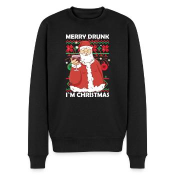 Merry Drunk Im Christmas Funny Santa Claus - Männer Premium Bio Pullover - Schwarz - Vorne - Nico (187cm)