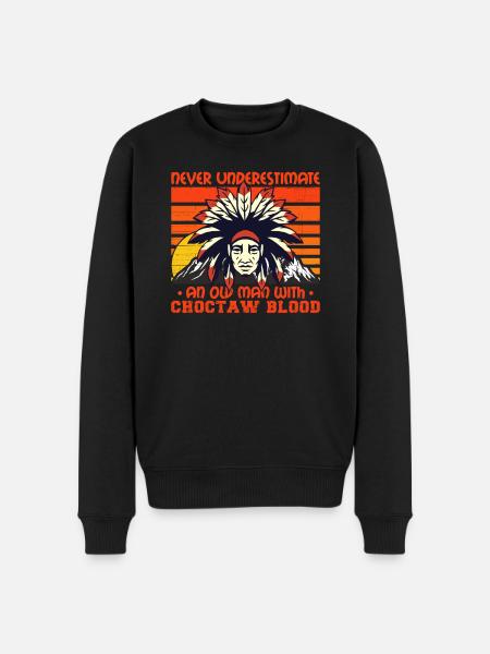 Never Underestimate Old Choctaw Man - Men's Premium Organic Jumper - black