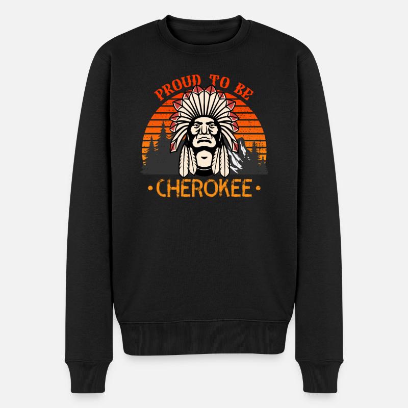 Fier d’être un Amérindien Cherokee - Pull Premium bio Homme - noir