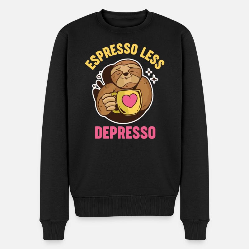 Espresso Moins de café dépresseur - Pull Premium bio Homme - noir