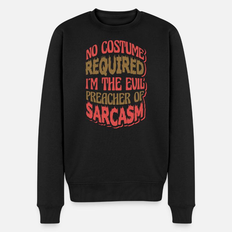 Anti-Halloween-Sarkasmus - Männer Premium Bio Pullover - Schwarz