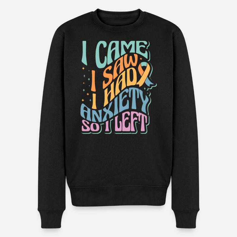 Peinliche soziale Angst Ich kam, ich sah, dass ich Angst hatte - Männer Premium Bio Pullover - Schwarz